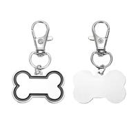 QUARKZMAN Targhette ID Animale Domestico Forma Osso, 30x20mm Metallo Personalizzate Incise Entrambi Lati Targhette Vuote Timbratura Forniture per Incidere Nome Numero Targhette Cani (Nero)