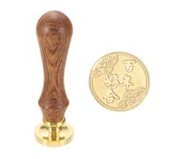QUARKZMAN Timbro Per Cera Vintage, Testa In Ottone Con Caratteri Cinesi 25mm E Manico In Legno Per Personalizzare Halloween Natale Inviti Matrimonio Buste Regalo Sigillatura