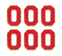 QUARKZMAN Toppe Lettere in Chenille 2.2" Autoadesive Alfabeto O Toppa Ricamata Adesivi Lettere Cucire Applicazione per Riparare Abbigliamento Jeans Scarpe Cappello DIY(Rosso, 6 Pz)