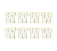 QUARKZMAN Toppe Lettere in Chenille 2.2" Autoadesive Alfabeto W Toppe Ricamate con Adesivo Applicazione Lettere Adesive per Riparare Vestiti Jeans Scarpe DIY(Bianco, Confezione da 8)