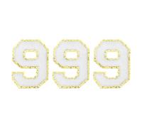 QUARKZMAN Toppe Numeriche in Chenille 4.4" Autoadesive Numero 9 Toppa Ricamata da Cucire Adesivi Lettere Applique per Riparare Vestiti Jeans Scarpe Cappello DIY(Bianco, Confezione da 3)