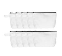 QUARKZMAN Trousse cosmetiche in canvas, 10pz, borse da viaggio all'ingrosso, multipurpose, trousse con zip plain, borse artigianali DIY, portamatite, bianche (7.5 x 5 x 1.8 pollici)