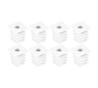 QUARKZMAN Tubi Quadrati, 16 Pezzi 19 x 19mm - Copertura per Sedie in Pp con Filettatura M6, Inserto Filettato per Piedini Mobili, Tappi Terminali per Tubi di Sedie Regolabili (Bianco)