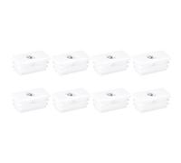 QUARKZMAN Tubi Quadrati, 8 Pezzi 20 x 40mm - Copertura per Sedie in Pp con Filettatura M8, Inserto Filettato per Piedini Mobili, Tappi Terminali per Tubi di Sedie Regolabili (Bianco)