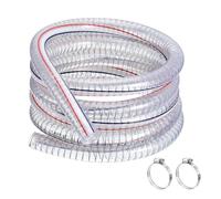 QUARKZMAN Tubo in Pvc Rinvigoriato con Filo d'Acciaio da 1" Id x 5 Ft, Tubazione Flessibile in Vinile Trasparente Resistente Alla Corrosione Chimica e All'Aspirazione