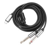 QUARKZMAN Usb C a Doppio 6.35mm 1/4 Pollice Stereo Splitter Y Cavo Nero per Smartphone, Laptop Link Amplificatore, Mixer Console di Mixaggio, Altoparlante, 6.6 Piedi