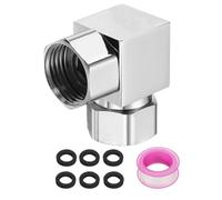 QUARKZMAN Valvola Di Deviazione Per Doccia G1/2" 2 Vie, Adattatore Quadrato Per Bidet In Acciaio, Connettore Per Tubo Tee Con Nastro PTFE E Guarnizione, Rubinetto WC (40mm, Argento)
