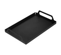 QUARKZMAN Vassoio in Metallo con Manici 9,4" x 16" Vassoio Rettangolare Decorativo per Tavolino da Caffè per Bagno, Cucina, Soggiorno, Nero