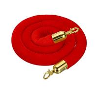 QUARKZMAN Velluto Cordone Dissuasore 5 Ft/1.5 M, Cordone Barriera Velluto Con Ganci Rapidi Per Posti Stazione Divisori Coda Controllo Folla, Rosso Dorato