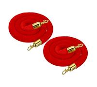 QUARKZMAN Velluto Cordone Divieto 5 Ft/1.5 M, Barriera Cordone Velluto Tappeto Con Ganci Rapidi Per Supporti Divisori riga Controllo Folla, Rosso Dorato 2Pz