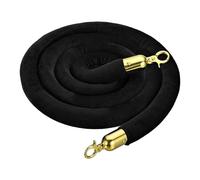 QUARKZMAN Velluto Cordone Separatore 3.28 Ft/1 M, Cordone Barriera Velluto Con Ganci A Scatto Per Post Separatori Divisori riga Controllo Folla, Nero Dorato