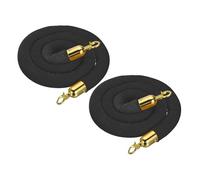 QUARKZMAN Velluto Cordone Separatore 5 Ft/1.5 M, Cordone Barriera Velluto Tappeto Con Ganci Rapidi Per Paletti Divisori riga Controllo Folla, Nero Dorato 2Pz