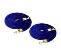 QUARKZMAN Velluto Cordone Separatore 6.6 Ft/2 M, Cordone Barriera Velluto Tappeto Con Ganci A Scatto Per Post Paletti Divisori riga Controllo Folla, Blu Dorato 2Pz