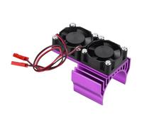 QUARKZMAN Ventole raffreddamento radiocomando 30mm 4.8-6V 7000giri/min | 2 pezzi, per motori 540/550 a spazzole e 36mm senza spazzole, ricambio per veicoli 1/8, dissipatore metallico, Viola