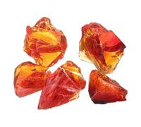 QUARKZMAN Vetro per Fuoco per Focolare, 0.9 Libbre Rocce Vetro Riflettente ad Alto Lustro Temperato per Camino a Propano Naturale, 3-5cm, Rosso