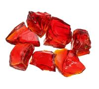 QUARKZMAN Vetro per Fuoco per Focolare, 3-5cm Pietre Vetro Riflettente ad Alto Lustro per Camino Naturale o a Propano Sicuro per Esterni Interni Vetro Focolare Rosso 400g/14oz