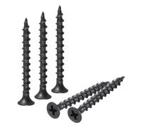 QUARKZMAN Viti per Lamiera a Testa Piatta M3,8x40mm, 50pz Viti per Legno con Testa Phillips, Ossido Nero, Viti Autofilettanti in Acciaio al Carbonio per Cartongesso