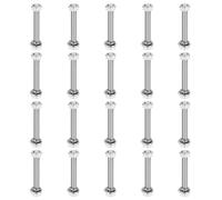 QUARKZMAN Viti Testa Esagonale M5 x 35mm Acciaio Inox 304 Set Completo Con Dadi Rondelle Piane E Bloccaggio Filettatura Completa Finitura Per Casa Elettronica Macchine 20 Set