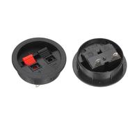 QUARKZMAN WP2-9B Terminale A Molla Cassa Altoparlante Rotondo, 2 Vie Jack Socket Rosso Nero Con Clip A Molla Per Connessione Altoparlante Per DIY Auto Casa Subwoofer, Confezione Da 2
