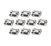 QUARKZMAN x 10pz 5 Perni Dip 180 Gradi Micro USB Femmina Argento Tono Nero | Connettore, PCB Mount Saldatura Jack Connettore, per Cellulari Telefoni Computer
