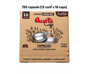 Quarta Caffè 192 Capsule Compatibili A Modo Mio 100% vegetali e compostabili