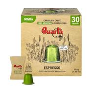 QUARTA Caffè Capsule Compostabili 100% Vegetali, Compatibili con Nespresso, Gusto Intenso Aromatico, 30 Capsule