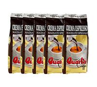 QUARTA Caffè varietà CREMA ESPRESSO MACINATO - Caffè DI MISCELA ARABICA 250gr Carattere forte e aromi floreali, animo ricco e corposo - 5 confezione da 250gr. Prodotto in Puglia, Salento