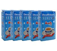 QUARTA Caffè varietà SERENO DECAFFEINATO MACINATO- DECAFFEINATO CON procedimento completamente NATURALE 250gr Gusto raffinato e un aroma deciso - 5 confezione da 250gr. Prodotto in Puglia, Salento