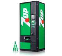 Quarter Arcades 7UP Retro Vending Machine USB Hub - 5-Port Powered Hub with Authentic 1980s Design, LED Illumination, and Miniature 7UP Can Dispenser