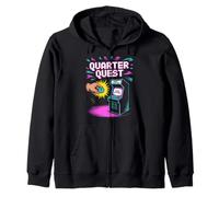 Quarter Quest Cultura Pop Retro Videogioco Felpa con Cappuccio