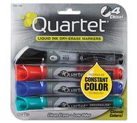 Quartet - Pennarelli cancellabili a secco, per lavagna bianca, punta a scalpello, EnduraGlide, colore buld, colori assortiti, confezione da 4 (5001M)