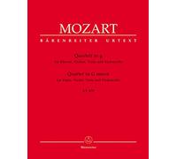 Quartetto G-Moll KV 478 - arrangiamento per violino - Viola - Violoncello - Pianoforte [Note musicali/holzweißig] Compositore: Wolfgang Amadeus Mozart
