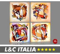 Quartetto musicale 4 QUADRI MODERNI STAMPA TELA ARREDAMENTO CASA PUB QUADRO BAR