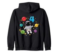 Quarto Compleanno Astronauta Pianeti 4° Carino Spazio Adorabile Felpa con Cappuccio