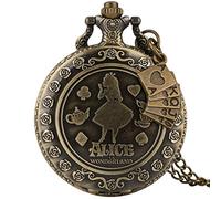 Quartz Pocket Watch Chain Necklace Pendant Pocket Watch Wall Clock Gift Gift withPokerAccessory