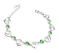 Quarzo Bracciale Blu Messaggio Anelli Argento, decorato con doppio cuore e ametista. Bracciale regolabile, ideale per un compleanno o qualsiasi altra occasione. Messaggi Bracciale Bracciale Uomo