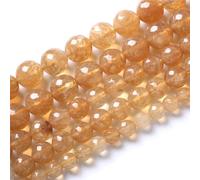 Quarzo citrino naturale sfaccettato perline distanziali sfuse per la creazione di gioielli fai da te braccialetti collane quarzo citrino 12 mm da 30 a 32 pezzi