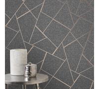 Quarzo Fractal Carta da Parati Geometrica - Fine Decor - Rame / Carbone FD42283