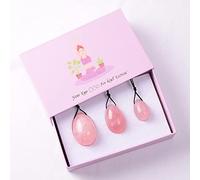 Quarzo rosa naturale Yoni Egg Jade Eggs Donne Kegel Ginnico Muscoli Stringere Palla Jade Massager Crystal Kegel Eggs, Yoni Wand Collezioni di casa (Color : Drilled Egg With Box)