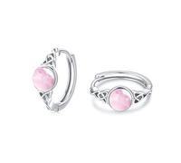 Quarzo rosa orecchini a cerchio orecchini a cerchio celtici argento 925 orecchini al quarzo rosa orecchini a punta con pietra curativa orecchini a cerchio celtici per donne madre ragazze bambini