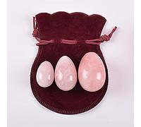 Quarzo rosa Yoni Egg Set di uova da massaggio non forate Esercizio di Kegel Pietra naturale, 45x30 mm WHRLQXM (Color : 3 Pcs Undrill)
