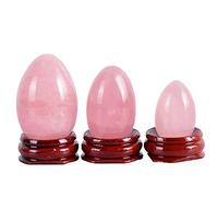 Quarzo rosa Yoni Egg Set di uova da massaggio non forate Esercizio di Kegel Pietra naturale, 45x30 mm WHRLQXM (Color : 3 Pcs Undrill Base)
