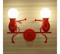 QUASHION Creativo Applique da Parete Moderna Lampada da Parete Semplice Lampada a Muro Applique Candelabro Art Deco Max 60W E27 per Camera da letto, Scala, Corridoio, Ristorante (rosso)