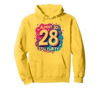 Quasi 30, Regalo per Il 28° Compleanno di Still Flirty Felpa con Cappuccio, Unisex per Adulti, Limone, L