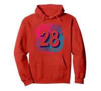 Quasi 30, Regalo per Il 28° Compleanno di Still Flirty Felpa con Cappuccio, Unisex per Adulti, Rosso, L