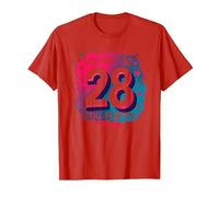 Quasi 30, Regalo per Il 28° Compleanno di Still Flirty Maglietta, Uomo, Rosso, L