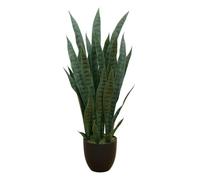 Quasi naturale, verde 4855 88,9 cm. Sansevieria con fioriera nera | Pianta artificiale a forma di serpente, verde finto, decorazione per interni e ufficio, bassa manutenzione
