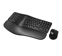 QUASIO MK960 Combo Ergonomico Tastiera Senza Fili Tastiera Bluetooth/2.4G Split Design con poggiapolsi e Mouse Wireless Regolabile Dpi 4 Livelli, Ricaricabile, per Windows/Mac/Android