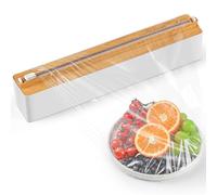 Quasziwa Porta Rotoli Alluminio e Pellicola a Parete - Taglia Pellicola da Cucina di Aspirazione Magnetica, Dispenser per Carta Stagnola e Alluminio Film con Taglierine Affilate con 50m Film, Bianco