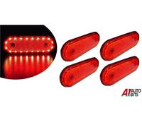 Quattro 24v Ovale 20 LED Rosso Post. Struttura Laterale Evidenziatore Camion Bus
